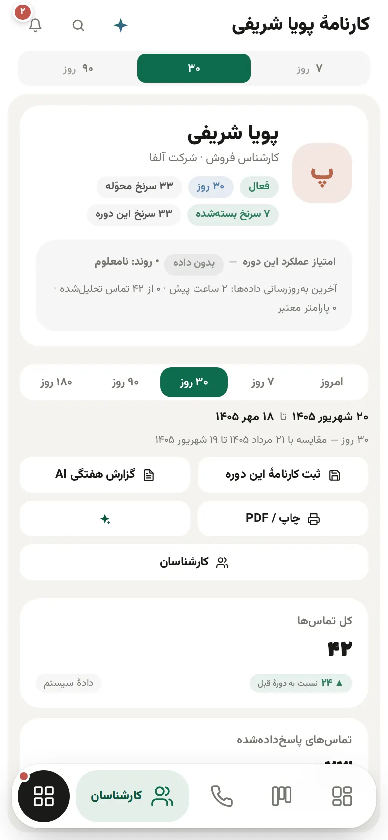 کارنامه در موبایل